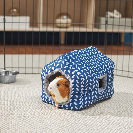 Frisco Herringbone Plush Small Pet House, Blue