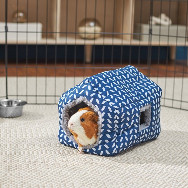 FRISCO Herringbone Plush Small Pet House Blue Chewy