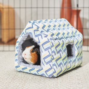 Frisco Geometric Plush Small Pet House, Blue