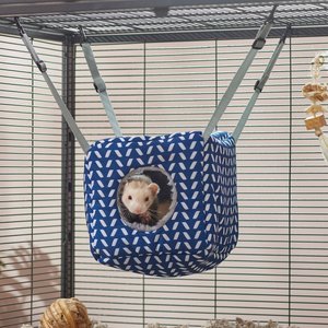 Frisco Herringbone Small Pet Plush Hanging Cube, Blue