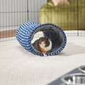 Frisco Herringbone Small Pet Crinkle Plush Tunnel, Blue