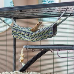 Frisco Geometric Small Pet Plush Hanging Tunnel, Green
