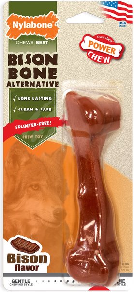 Nylabone Silver Collection For Senior Chewers Easy to Hold Bison