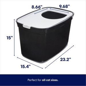 Frisco Top Entry Cat Litter Box, Extra Large, Black, 23-in