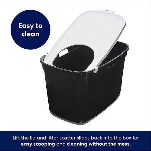 Frisco Top Entry Cat Litter Box, Extra Large, Black, 23-in