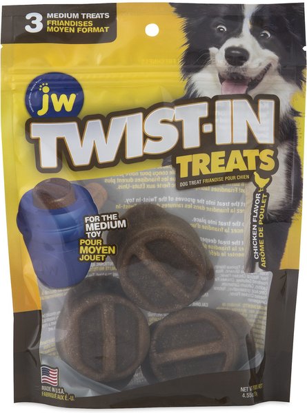 JW Pet Twist-In Chicken Flavor Medium Refill Dog Treats, 3 count slide 1 of 2