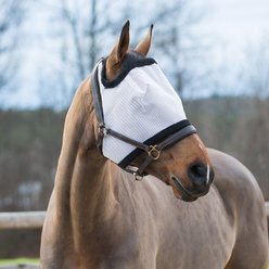 Horze Equestrian Horse Fly Mask, Black/White, Cob