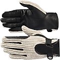 Horze Equestrian Crochet Horse Riding Gloves, Black/Off-White, 8