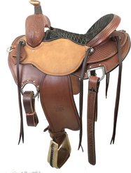 Colorado Saddlery Colorado Rancher Horse Saddle, Heavy Oiled Leather, 14-in, Quarter Horse