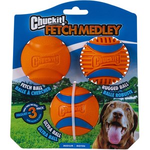 Chuckit! Fetch Medley Ultra Ball Dog Toy, 3 count