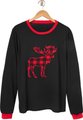 Frisco Plaid Moose Unisex Adult Pajama Jersey Top, XX-Large
