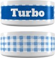 Frisco Personalized Gingham Plaid Small Dog & Cat Bowl, 1 cup