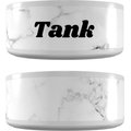 Frisco Personalized White Marble Large Dog Bowl, 4.75 cup