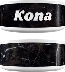 Frisco Personalized Black Marble Large Dog Bowl, 4.75 cup