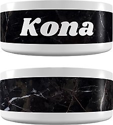 Frisco Personalized Black Marble Dog & Cat Bowl, 1 cup