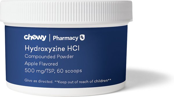 Hydroxyzine HCl Compounded Powder Apple Flavored for Horses, 500-mg/TSP, 60 scoops slide 1 of 5