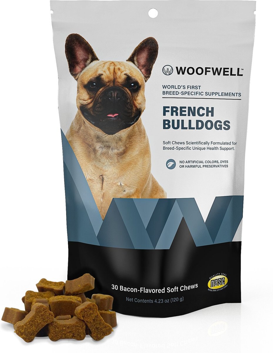 WOOFWELL French Bulldog Health Support Bacon Flavored Soft Chews Dog