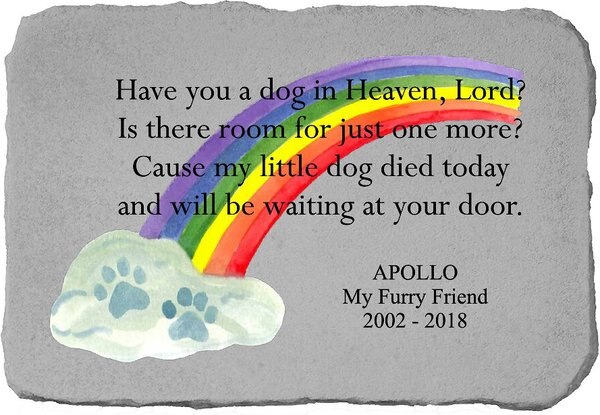 Kay Berry Have You A Dog in Heaven Rainbow Personalized Memorial Stone slide 1 of 2