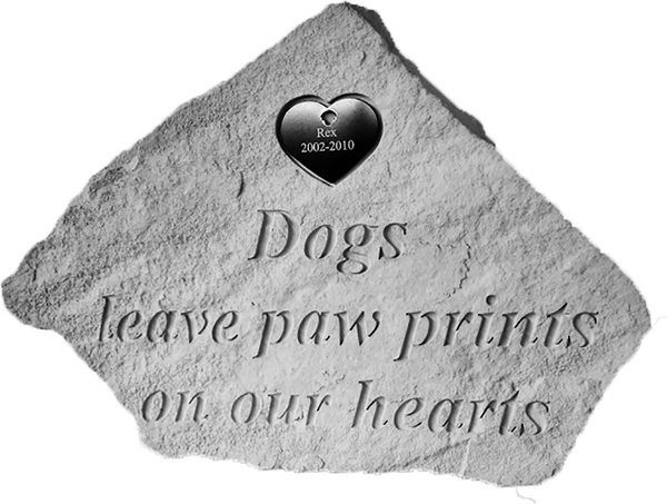 Kay Berry Dogs Leave Pawprints Metal Heart Personalized Memorial Stone slide 1 of 2