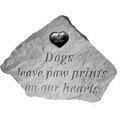 Kay Berry Dogs Leave Pawprints Metal Heart Personalized Memorial Stone