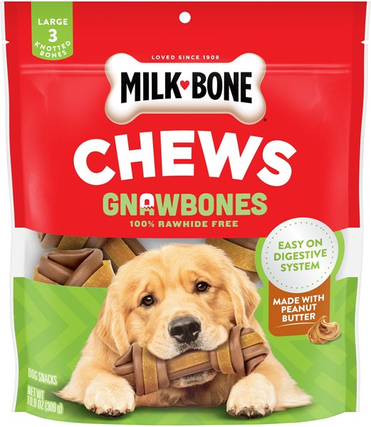 Milk-Bone Gnaw Bones Large 9-inch Peanut Butter Flavored Dog Chews, 3 count slide 1 of 7