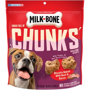 Milk-Bone Chock Full of Chunks Beef & Bacon Crunchy Dog Treats, 32-oz bag