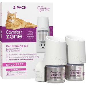 COMFORT ZONE Multi-Cat Calming Diffuser Home Kit for Cats, 3 Diffusers ...