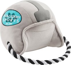 Frisco Back to School Football Helmet Plush with Rope Squeaky Dog Toy