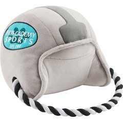 Frisco Back to School Football Helmet Plush with Rope Squeaky Dog Toy