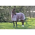 WeatherBeeta Comfitec Ripshield Plus & Belly Wrap Detach A Neck Horse Blanket, White/Burgundy, 81-in