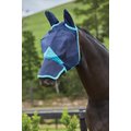 WeatherBeeta Comfitec Fine Mesh Horse Mask with Ears & Nose, Navy/Turquoise, Full