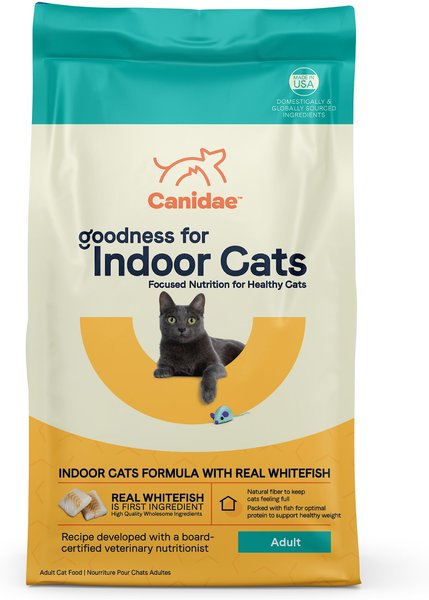 CANIDAE Goodness for Indoor Cats Real Whitefish Adult Dry Cat Food, 5-lb bag slide 1 of 6
