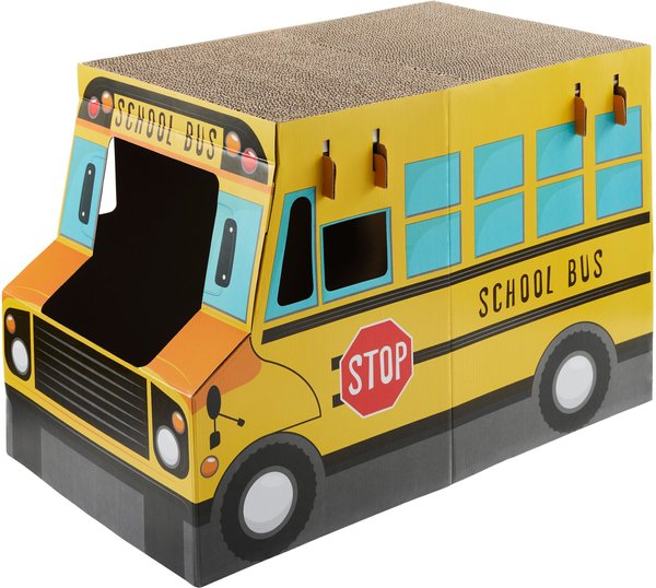Frisco School Bus Cardboard Cat Toy, 2-Story  slide 1 of 4