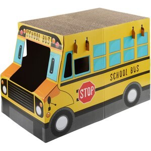 Frisco School Bus Cardboard Cat Toy, 2-Story