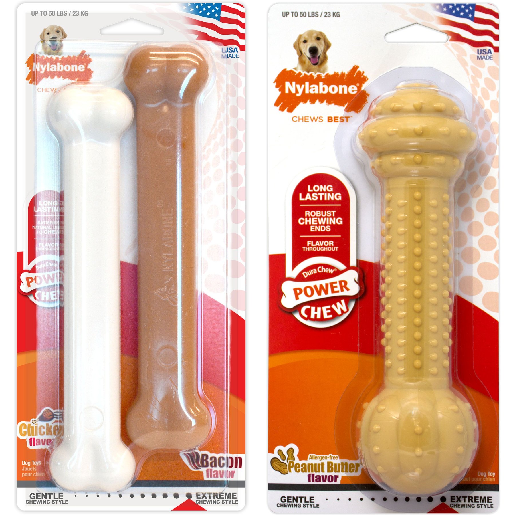 Nylabone Puppy Chew Freezer Dog Toy with Peanut Butter Flavor up to 25 lbs  - Chow Hound Pet Supplies