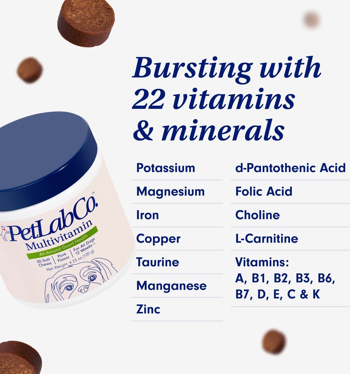 PETLAB CO. Multivitamin Pork Flavor Dog Supplement, 30 count