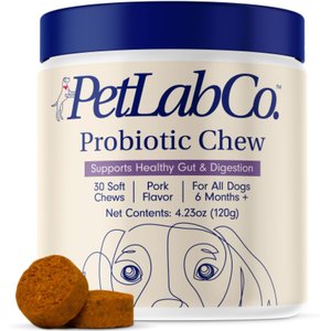 PetLab Co. Probiotic Pork Flavored Soft Chews Digestive Supplement for Dogs, 30 count
