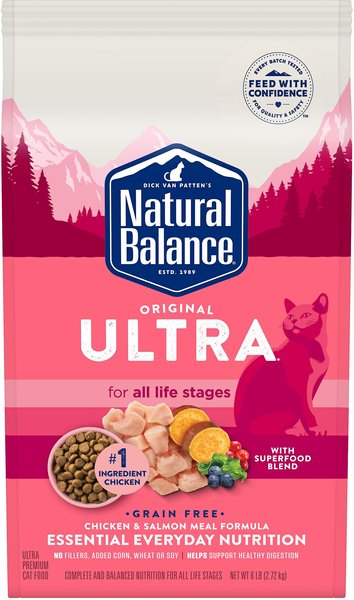 Natural Balance Original Ultra Chicken & Salmon Meal Dry Cat Food, 6-lb bag slide 1 of 5