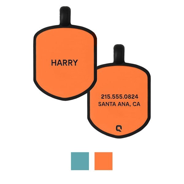 Discontinued QALO Classic Shield Personalized Dog ID Tag, Orange