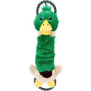 Charming Pet Crunch N Scrunch Mallard Plush Dog Toy, Green, Large
