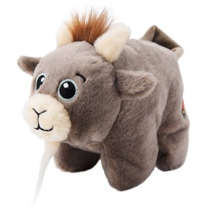 Charming Pet Poppers Goat Plush Dog Toy, Grey, X-small