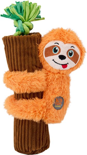 Charming Pet Cuddly Climbers Sloth Plush Dog Toy, Orange, Small slide 1 of 8