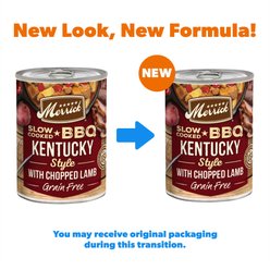 Merrick Grain-Free Slow-Cooked BBQ Kentucky Style with Chopped Lamb Wet Dog Food, 12.7-oz can, case of 12 slide 2 of 9