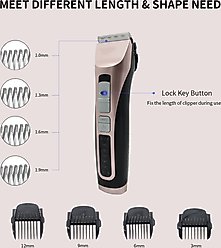 PATPET P730 Removable Blade Dog & Cat Hair Grooming Clipper, Rose Gold slide 2 of 9