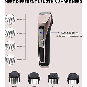 PATPET P730 Removable Blade Dog & Cat Hair Grooming Clipper, Rose Gold