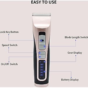 PATPET P730 Removable Blade Dog & Cat Hair Grooming Clipper, Rose Gold