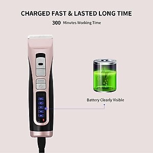 PATPET P730 Removable Blade Dog & Cat Hair Grooming Clipper, Rose Gold