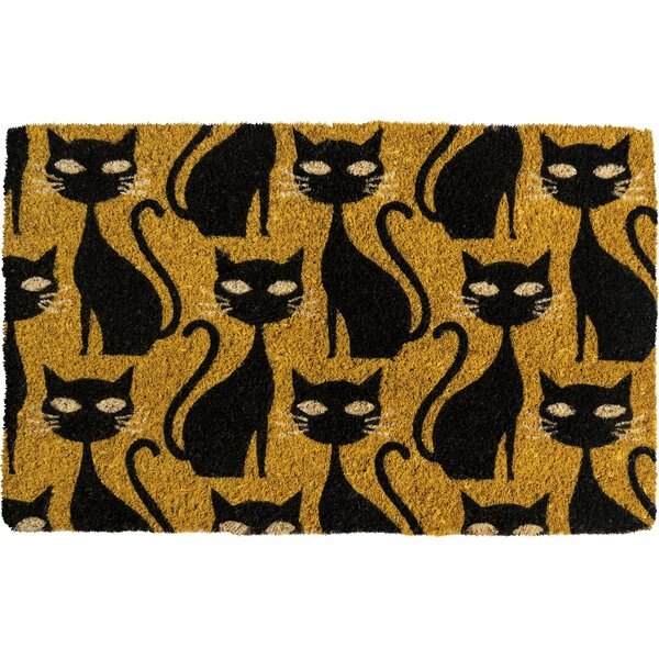Entryways Peeping Cats Handwoven Doormat