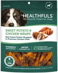 RUFFIN' IT Healthfuls Sweet Potato & Chicken Wraps Grain-Free Dehydrated Dog Treats, 25-oz bag