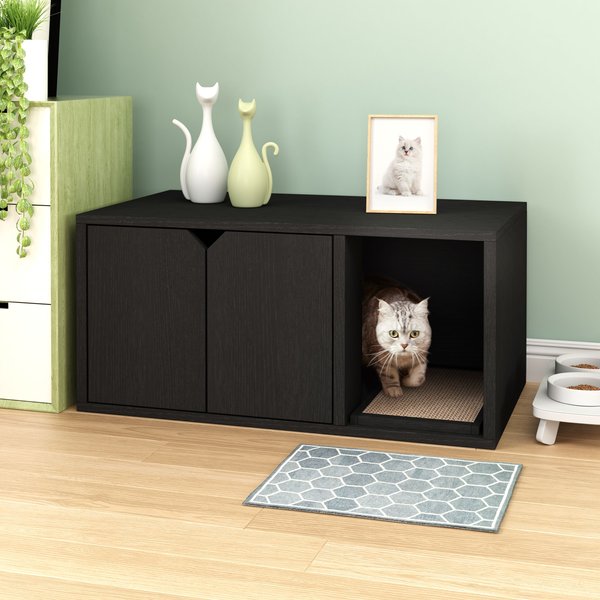 Way Basics zBoard Paperboard Modern Enclosed Cat Litter Box, Black slide 1 of 9